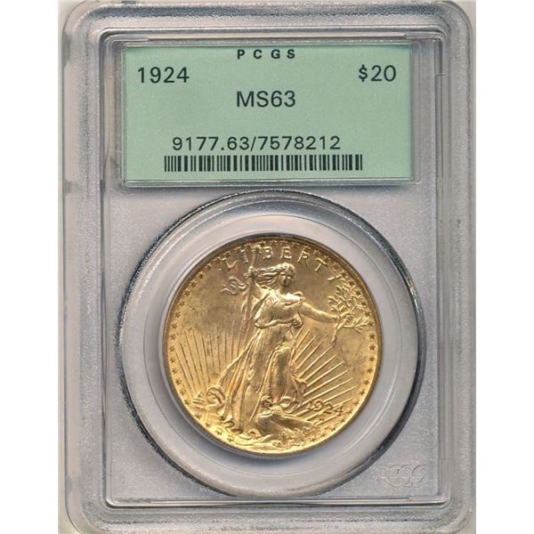 Last Minute! 1924 $20 Gold St. Gaudens OGH PCGS MS63