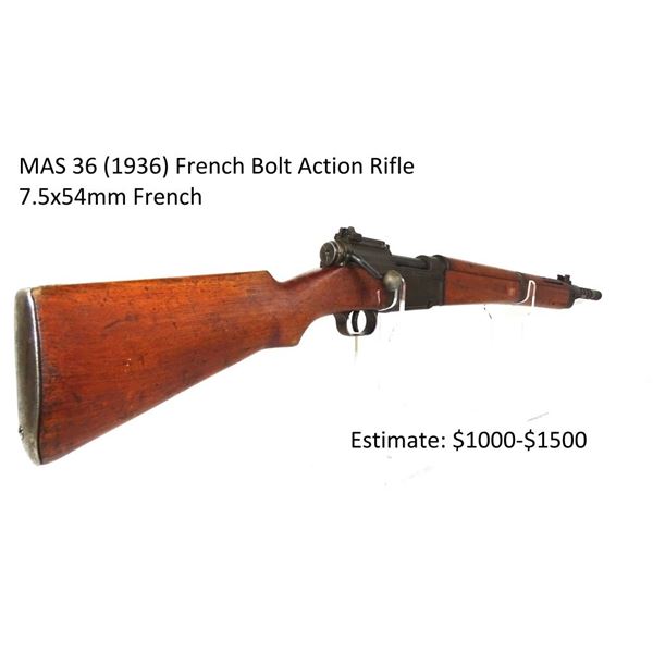 1936 French Bolt Action MAS 7.5x54mm French Rifle