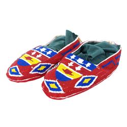 Pair of Teepee fully beaded moccasins