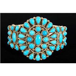 Ladies turquoise and sterling silver cuff
