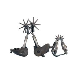 2 pairs Mexican silver mounted spurs