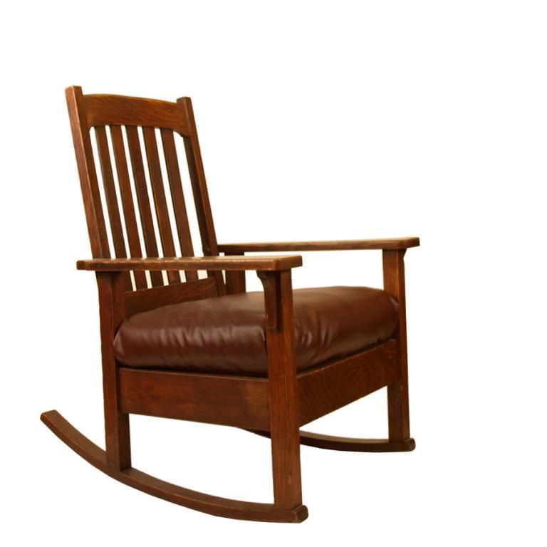 Mission style oak rocking chair