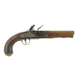 Flintlock Pistol 7 1/2" Round Brass Barrel
