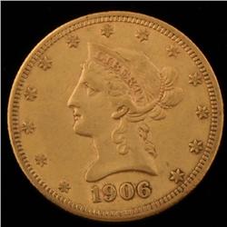 1906-S $10 Gold Liberty XF-AU