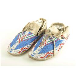 Pair of Sioux Indian Men's fully beaded