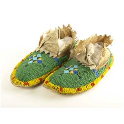 Northern plains beaded brain tanned
