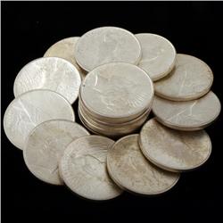 1923 Peace Silver Dollars,full 20 coin roll.