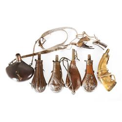 Lot of 6 Powder Horns