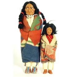 Pair of Skookum dolls