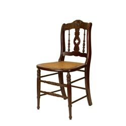 5 carved back cane seated Victorian