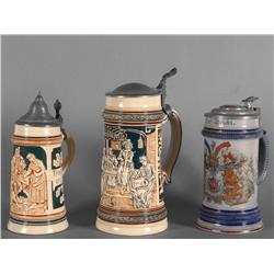 Collection of three German Beer Steins