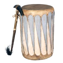 Sioux rawhide covered ceremonial drum