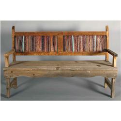 Rustic pine garden bench
