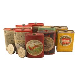 Collection of 9 Powder Cans
