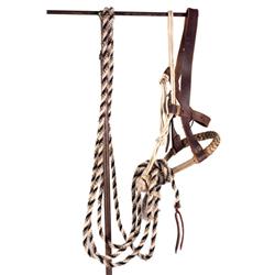 Leather braided Bosal with fine horsehair