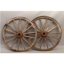 Pair of antique wagon wheels