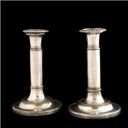 Pair of Sheffield Plated Candlesticks