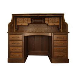 Antique Oak Roll Top Desk
