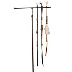 Collection of 3 Horsehair & leather quirts
