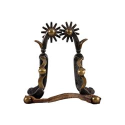 Pair of brass mounted Bliss spurs