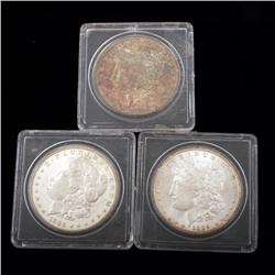3 BU Morgan Silver Dollars