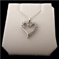 Brilliant 10K Wht Gold Ladies Heart Design