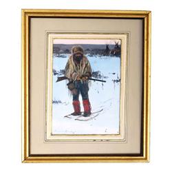 Excellent original gouche painting on board