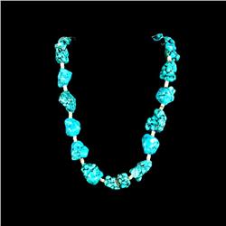 Large turquoise nugget chiefs necklace