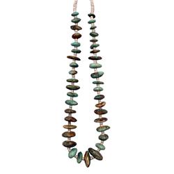 Large Navajo turq and shell beaded necklace