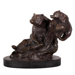 Bronze statue of "Grizzly Bear and Cub"