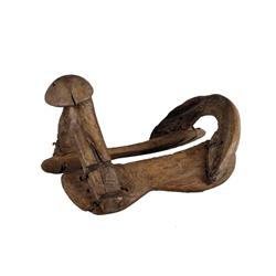 Antique hand craved wooden Mexican saddle