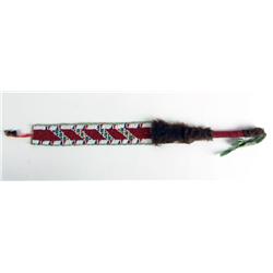 Plains Indian beaded Buffalo hide Quirt