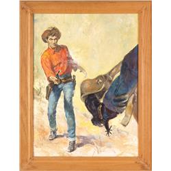 Original illustrative art of Cowboy