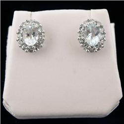 Vibrant 14K White Gold Ladies Earrings