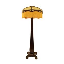 Elegant  mahogany parlor floor lamp,
