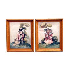 Collection of Two Original Glouche Paintings