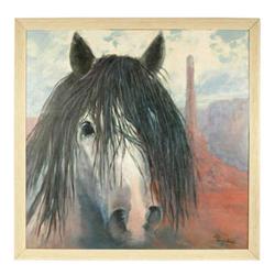 Original Oil on canvas of Grey Mustang