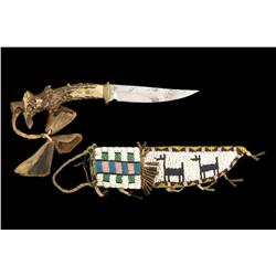 Plains Indian Beaded Knife Scabbard