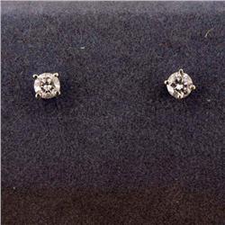 Pair of Ladies Round Diamond Stud Earrings