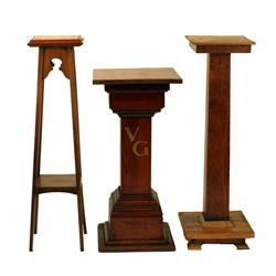 Collection of 3 pedestals or plant stands