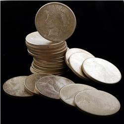 1922 Peace Silver Dollars full 20 coin roll.