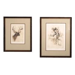 Collection of two limited edition etchings