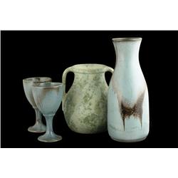 10" decanter and two 6" goblets