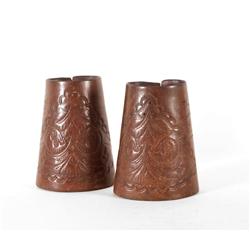 Leather Flower Tooled Cuffs