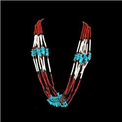 7 strand Navajo bead and turquoise necklace
