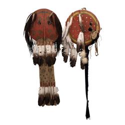 Two painted Native American War Shields