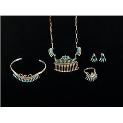 Ladies needlepoint Zuni necklace
