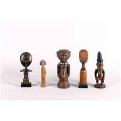Lot of 5 African fertility fetish dolls