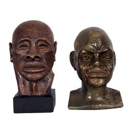 Carved soapstone bust of African man