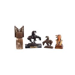 Cast iron end of trails doorstop,